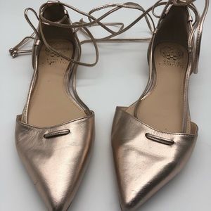 Vince Camuto pointed toe ballet flats metallic pink size 7.5